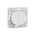 Poussoir double blanc Schneider Odace connexion rapide fixation à vis