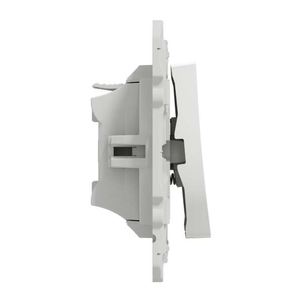 Poussoir blanc Schneider Odace avec symbole carillon fixation à vis