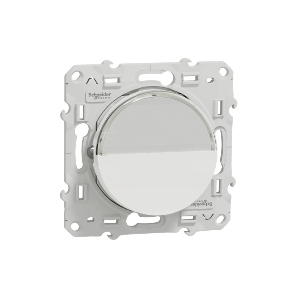 Poussoir avec porte-étiquette – Schneider Odace S520266, finition blanc