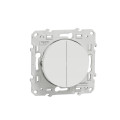 Interrupteur Double Va-et-Vient Blanc Lumineux Odace Schneider Electric - 10 A - LED 1,5 mA