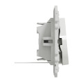 Interrupteur ou va-et-vient double lumineux blanc Schneider Odace 10A led 1,5mA