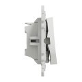 Poussoir lumineux blanc Schneider Odace Localisation avec LED bleu 0,15mA fixation à vis