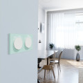 Poussoir lumineux blanc Schneider Odace Localisation avec LED bleu 0,15mA fixation à vis