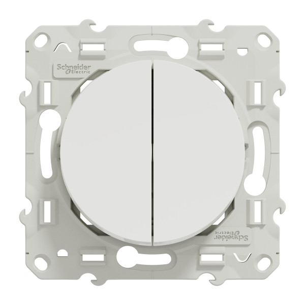 Va-et-vient et poussoir blanc Schneider Odace 10A