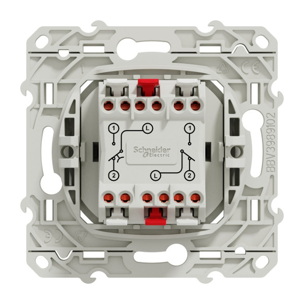 Va-et-vient et poussoir blanc Schneider Odace 10A