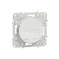 Prise Double RJ45 Blanc Sans Connecteur Odace Schneider Electric