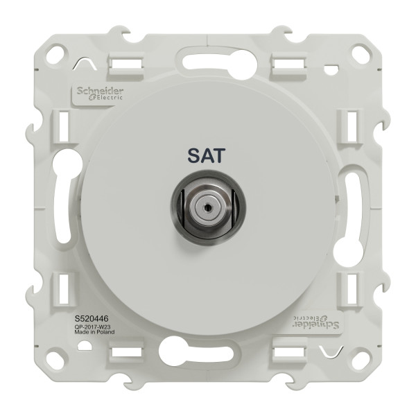 Prise SAT blanche Schneider Odace fixation par vis