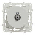 Prise SAT blanche Schneider Odace fixation par vis