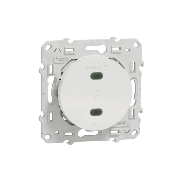 Répéteur Wifi blanc Schneider Odace 300Mb/s 2,4GHz 2 modules bornier à vis