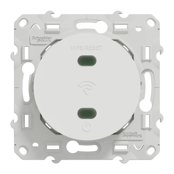 Répéteur Wifi blanc Schneider Odace 300Mb/s 2,4GHz 2 modules bornier à vis