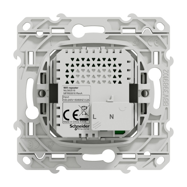 Répéteur Wifi blanc Schneider Odace 300Mb/s 2,4GHz 2 modules bornier à vis