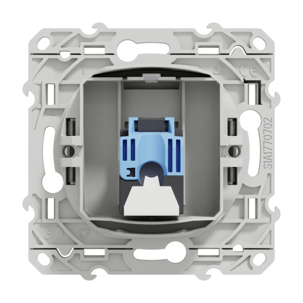 Prise RJ45 Blanche Grade 1 pour Téléphone et Informatique Catégorie 6 UTP Fixation à Vis Odace Schneider