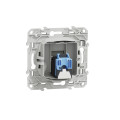 Prise RJ45 Blanche Grade 3 pour Multimédia Catégorie 6 STP Fixation à Vis Odace Schneider