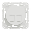 Prise Double RJ45 Blanc Odace Schneider Electric - Grade 1  Cat 6