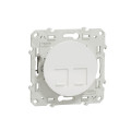 Prise Double RJ45 Blanche Grade 3 pour Multimédia Catégorie 6 STP Fixation à Vis Odace Schneider