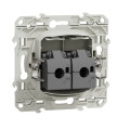 Prise Double RJ45 Blanche Grade 3 pour Multimédia Catégorie 6 STP Fixation à Vis Odace Schneider