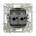 Prise Double RJ45 Blanche Grade 3 pour Multimédia Catégorie 6 STP Fixation à Vis Odace Schneider