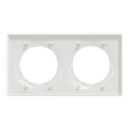 Plaque blanche Schneider Odace Styl 2 postes entraxe 71mm horizontal ou vertical