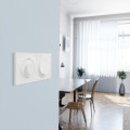 Plaque blanche Schneider Odace Styl 2 postes entraxe 71mm horizontal ou vertical