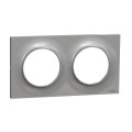 Plaque aluminium Schneider Odace Styl 2 postes entraxe 71mm horizontal ou vertical