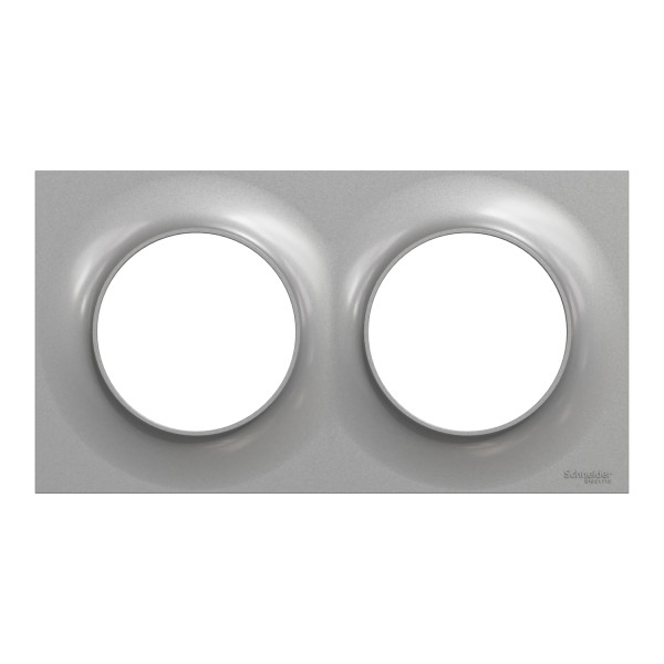 Plaque aluminium Schneider Odace Styl 2 postes entraxe 71mm horizontal ou vertical