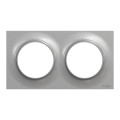 Plaque aluminium Schneider Odace Styl 2 postes entraxe 71mm horizontal ou vertical