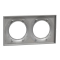 Plaque aluminium Schneider Odace Styl 2 postes entraxe 71mm horizontal ou vertical