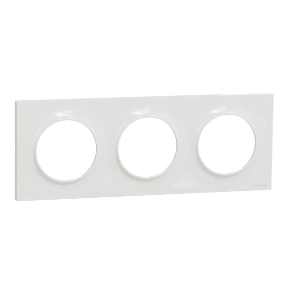 Plaque Blanche 3 Postes Horizontaux ou Verticaux Entraxe 71 mm Odace Styl Schneider