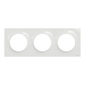 Plaque blanche Schneider Odace Styl 3 postes entraxe 71mm horizontal ou vertical