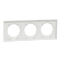 Plaque blanche Schneider Odace Styl 3 postes entraxe 71mm horizontal ou vertical