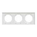 Plaque blanche Schneider Odace Styl 3 postes entraxe 71mm horizontal ou vertical