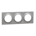 Plaque aluminium Schneider Odace Styl 3 postes entraxe 71mm horizontal ou vertical