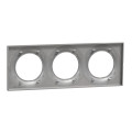 Plaque aluminium Schneider Odace Styl 3 postes entraxe 71mm horizontal ou vertical