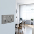 Plaque aluminium Schneider Odace Styl 3 postes entraxe 71mm horizontal ou vertical