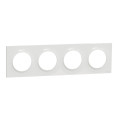 Plaque blanche Schneider Odace Styl 4 postes entraxe 71mm horizontal ou vertical