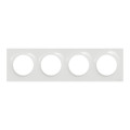 Plaque blanche Schneider Odace Styl 4 postes entraxe 71mm horizontal ou vertical