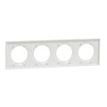 Plaque blanche Schneider Odace Styl 4 postes entraxe 71mm horizontal ou vertical