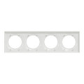 Plaque blanche Schneider Odace Styl 4 postes entraxe 71mm horizontal ou vertical