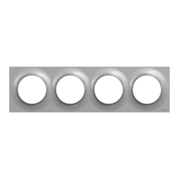Plaque aluminium Schneider Odace Styl 4 postes entraxe 71mm horizontal ou vertical
