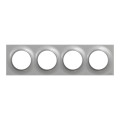 Plaque aluminium Schneider Odace Styl 4 postes entraxe 71mm horizontal ou vertical