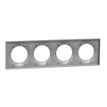 Plaque aluminium Schneider Odace Styl 4 postes entraxe 71mm horizontal ou vertical