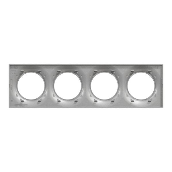 Plaque aluminium Schneider Odace Styl 4 postes entraxe 71mm horizontal ou vertical