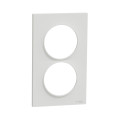 Plaque blanche Schneider Odace Styl 2 postes verticaux entraxe 57mm 