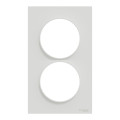 Plaque blanche Schneider Odace Styl 2 postes verticaux entraxe 57mm 