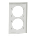 Plaque blanche Schneider Odace Styl 2 postes verticaux entraxe 57mm 