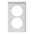 Plaque blanche Schneider Odace Styl 2 postes verticaux entraxe 57mm 