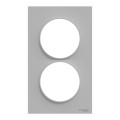 Plaque aluminium Schneider Odace Styl 2 postes verticaux entraxe 57mm 