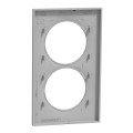 Plaque aluminium Schneider Odace Styl 2 postes verticaux entraxe 57mm 