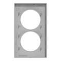 Plaque aluminium Schneider Odace Styl 2 postes verticaux entraxe 57mm 