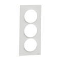 Plaque blanche Schneider Odace Styl 3 postes verticaux entraxe 57mm 